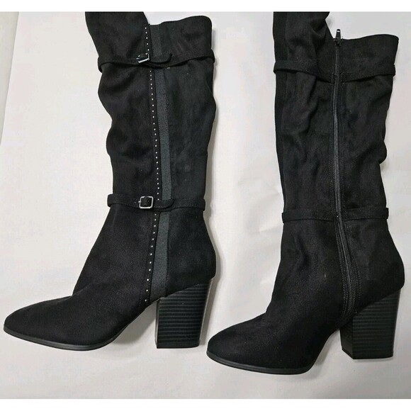 Easy Street Womens Boots 6.5 Melrose Black Microfiber Knee High - Picture 3 of 6